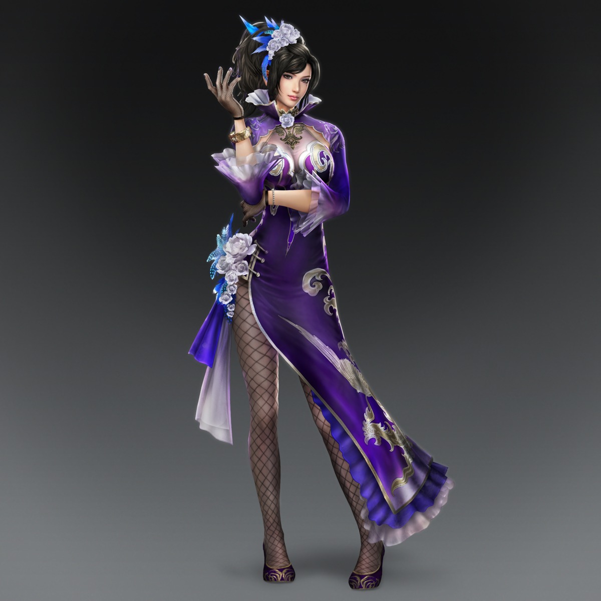 cg, chinadress, dynasty_warriors, dynasty_warriors_8, fishnets, pantyhose, zhen_ji