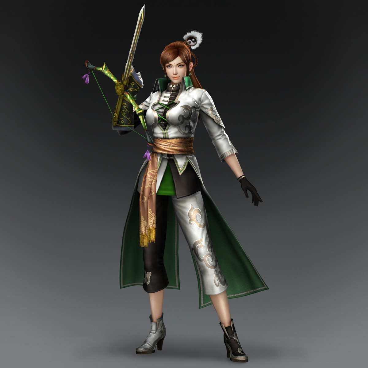 asian_clothes, cg, dynasty_warriors, dynasty_warriors_8, heels, sword, weapon, yue_ying