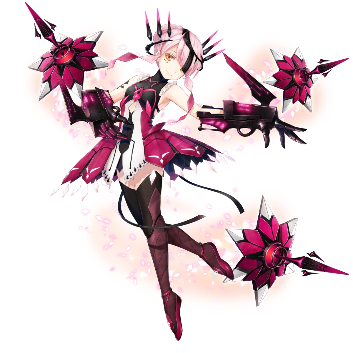 dress, layered_stories_zero, tagme, thighhighs, weapon