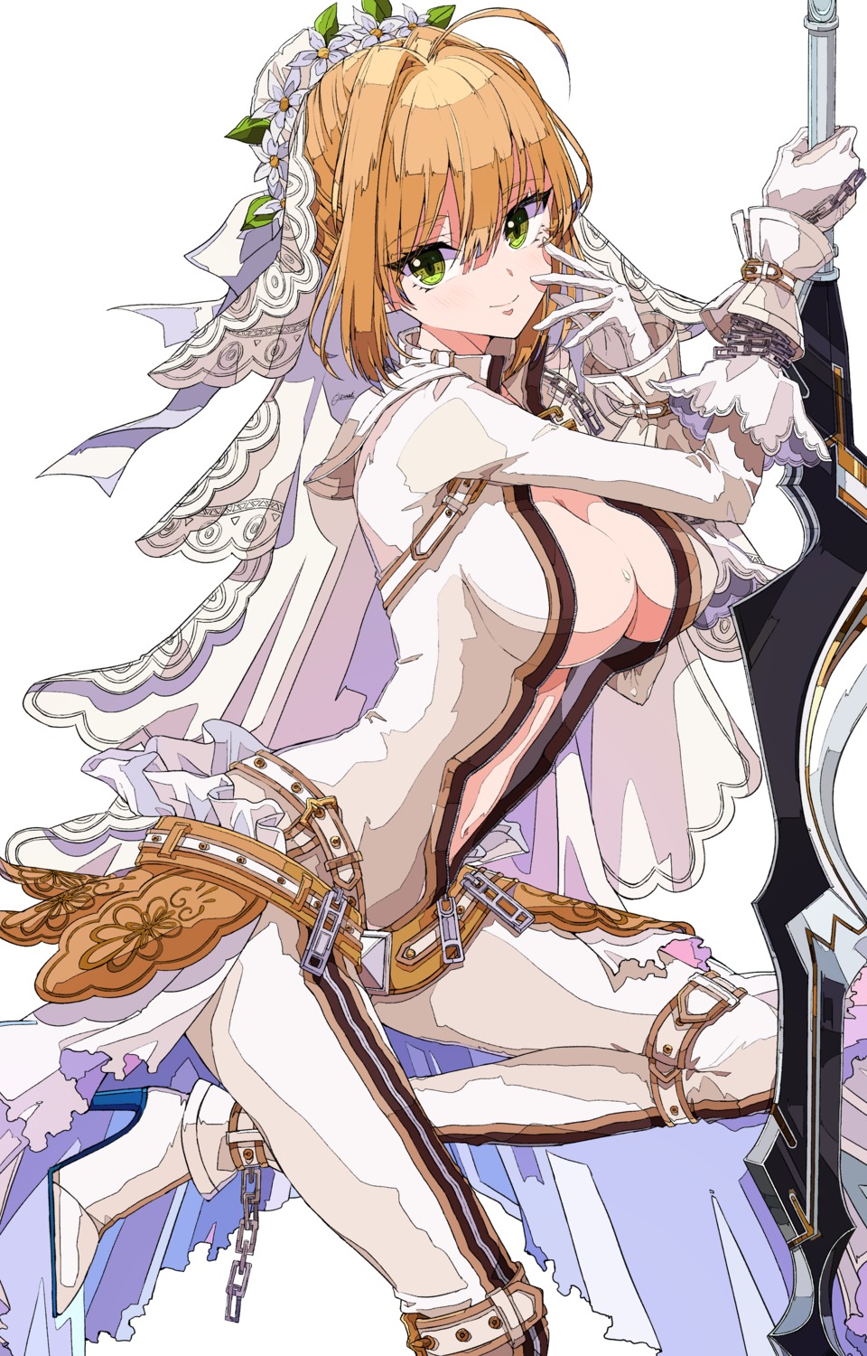 fate/extra, fate/extra_ccc, fate/grand_order, fate/stay_night, heels, nero_claudius_(fate), no_bra, osanai