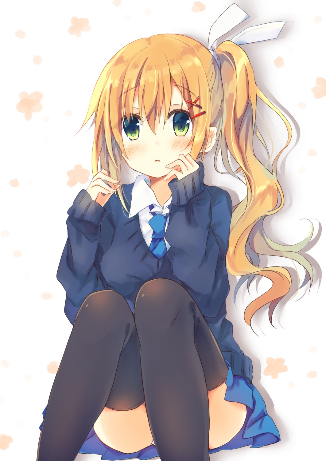asanagi_kurumi_(panda-doufu), pantsu, seifuku, sweater, thighhighs