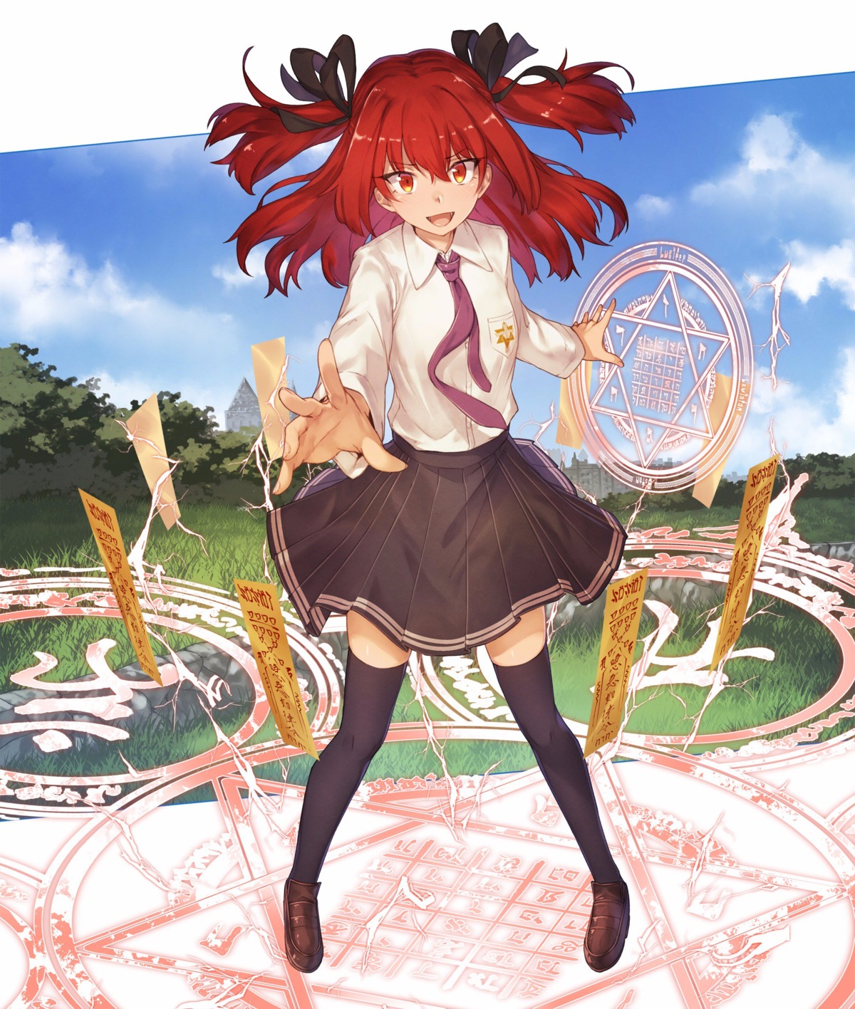 ibuki_notsu, majutsu_yaburi_no_revenge_magia, seifuku, thighhighs