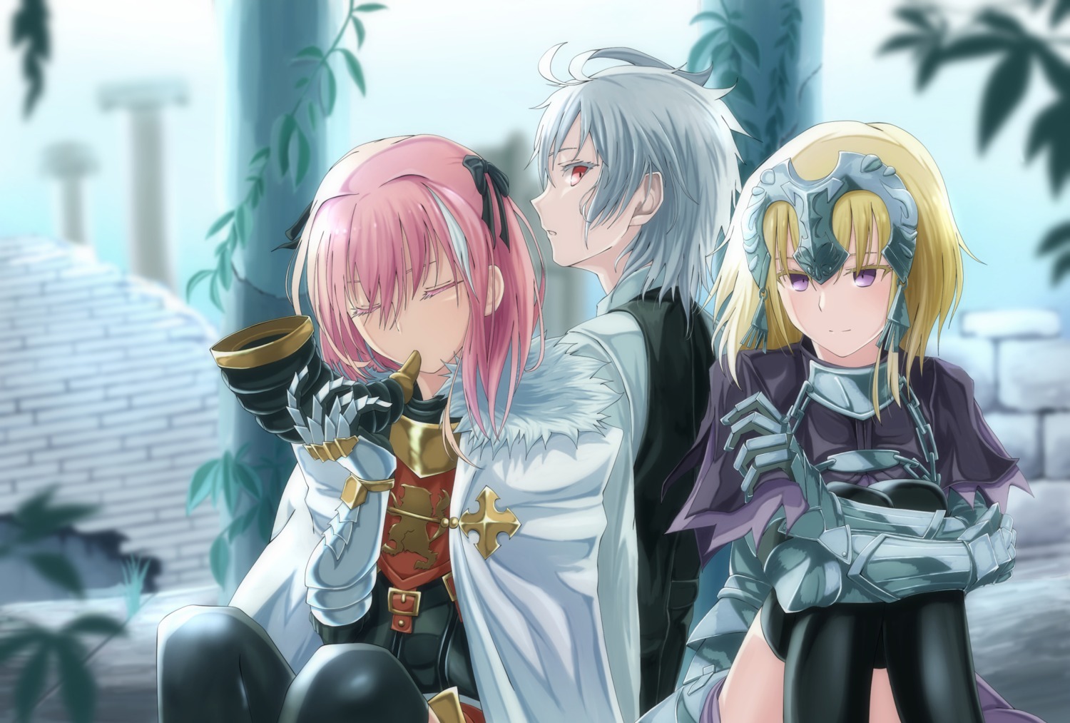 armor, astolfo_(fate), fate/apocrypha, fate/stay_night, jeanne_d'arc, jeanne_d'arc_(fate), mukade_(siieregannsu), sieg_(fate/apocrypha)