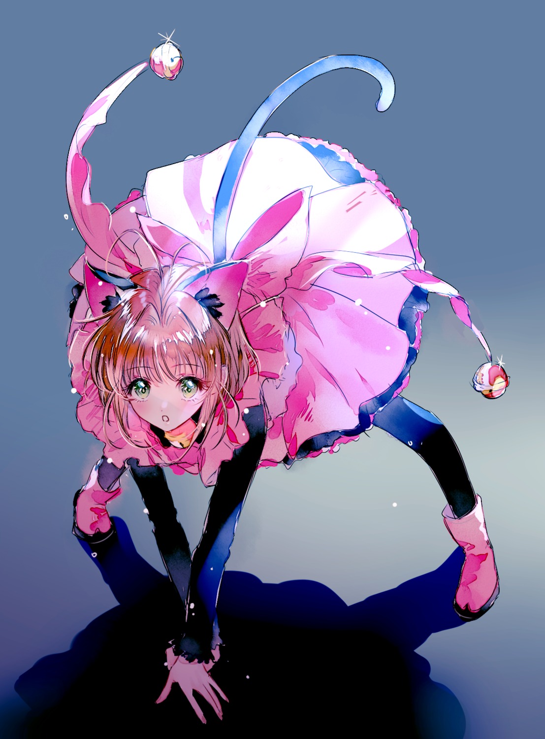 ahma, animal_ears, card_captor_sakura, dress, kinomoto_sakura, nekomimi, tail