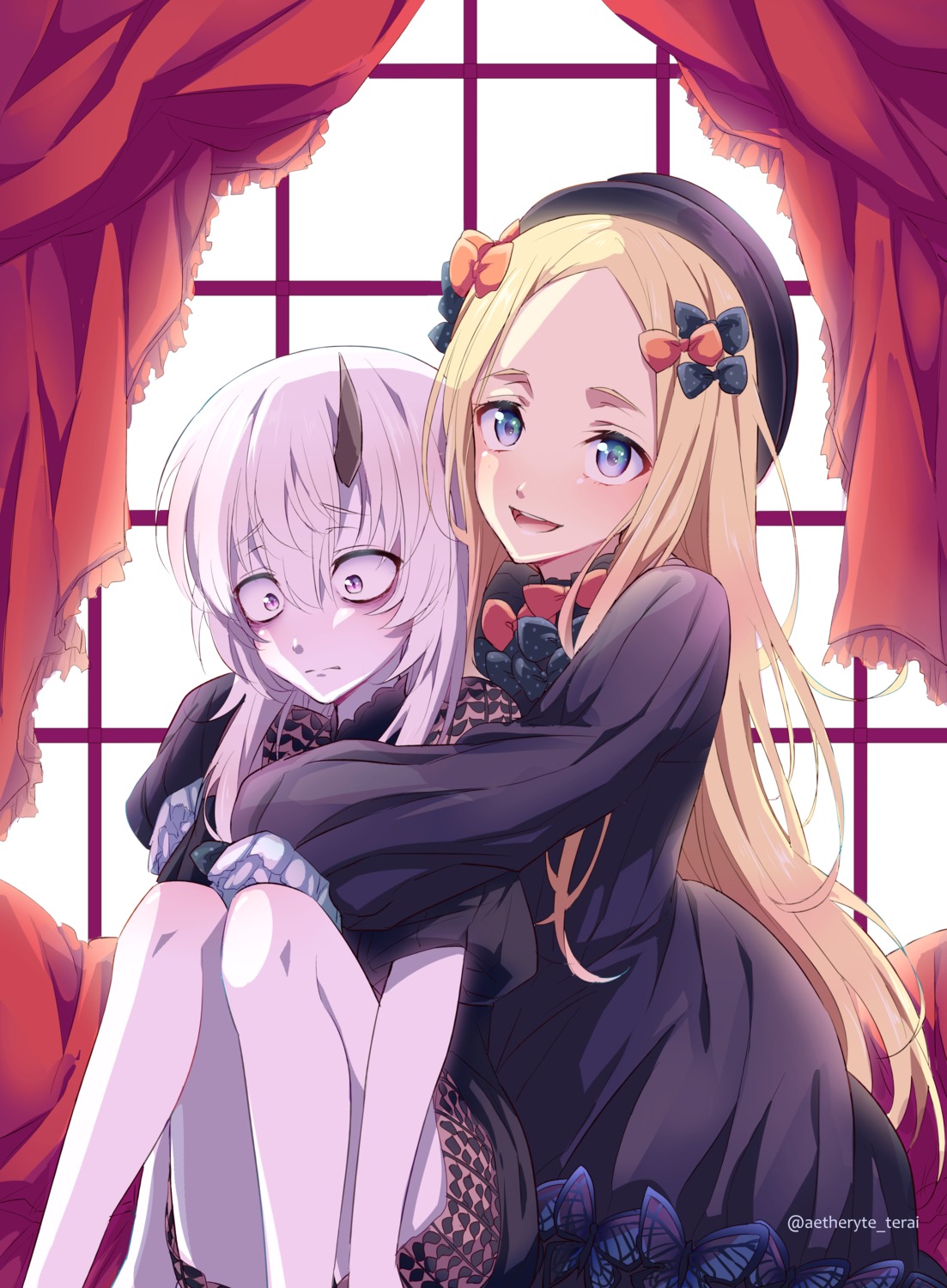 abigail_williams_(fate), dress, eteraito, fate/grand_order, horns, lavinia_whateley_(fate/grand_order)