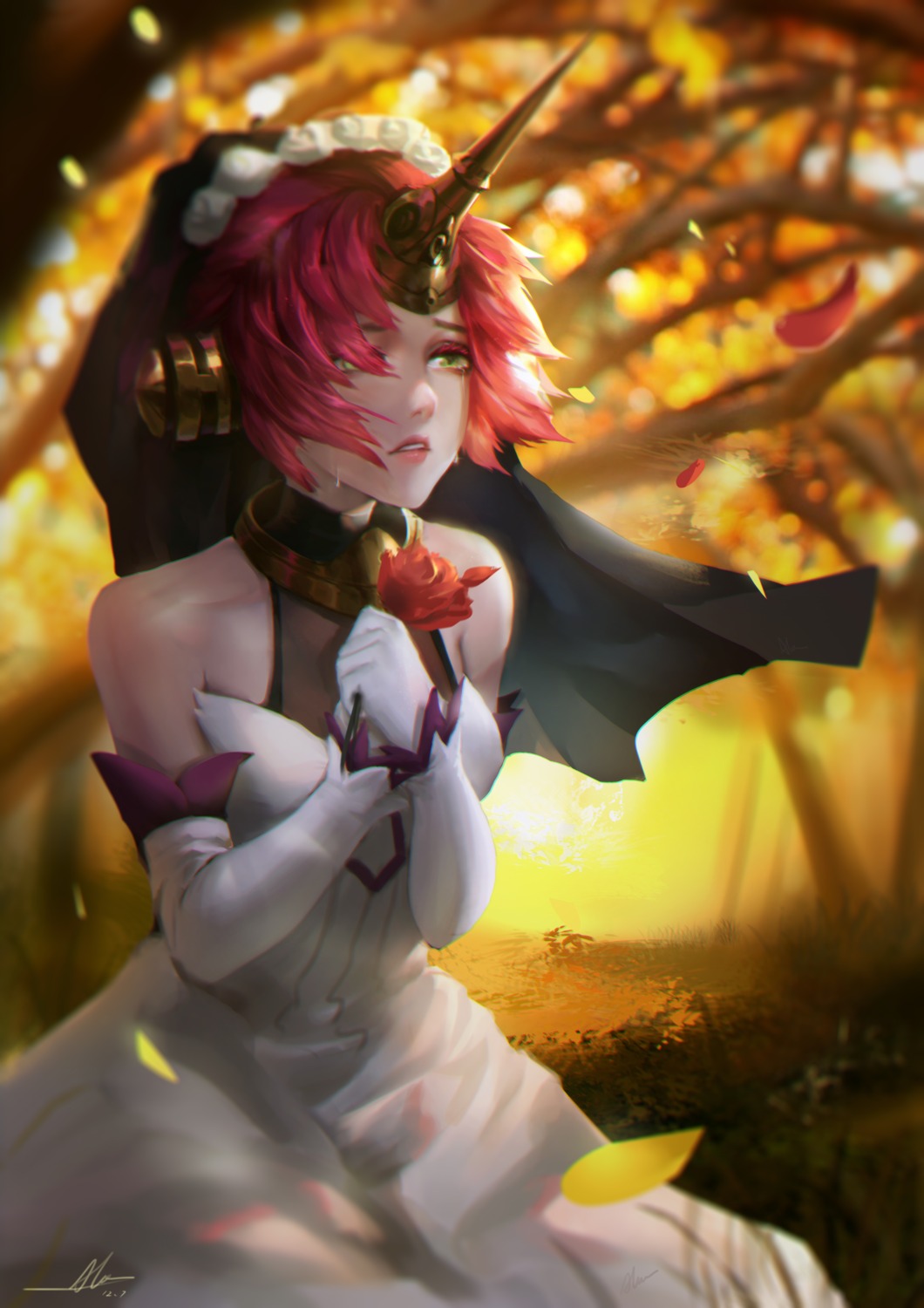 alov, dress, fate/apocrypha, fate/stay_night, frankenstein's_monster_(fate), horns