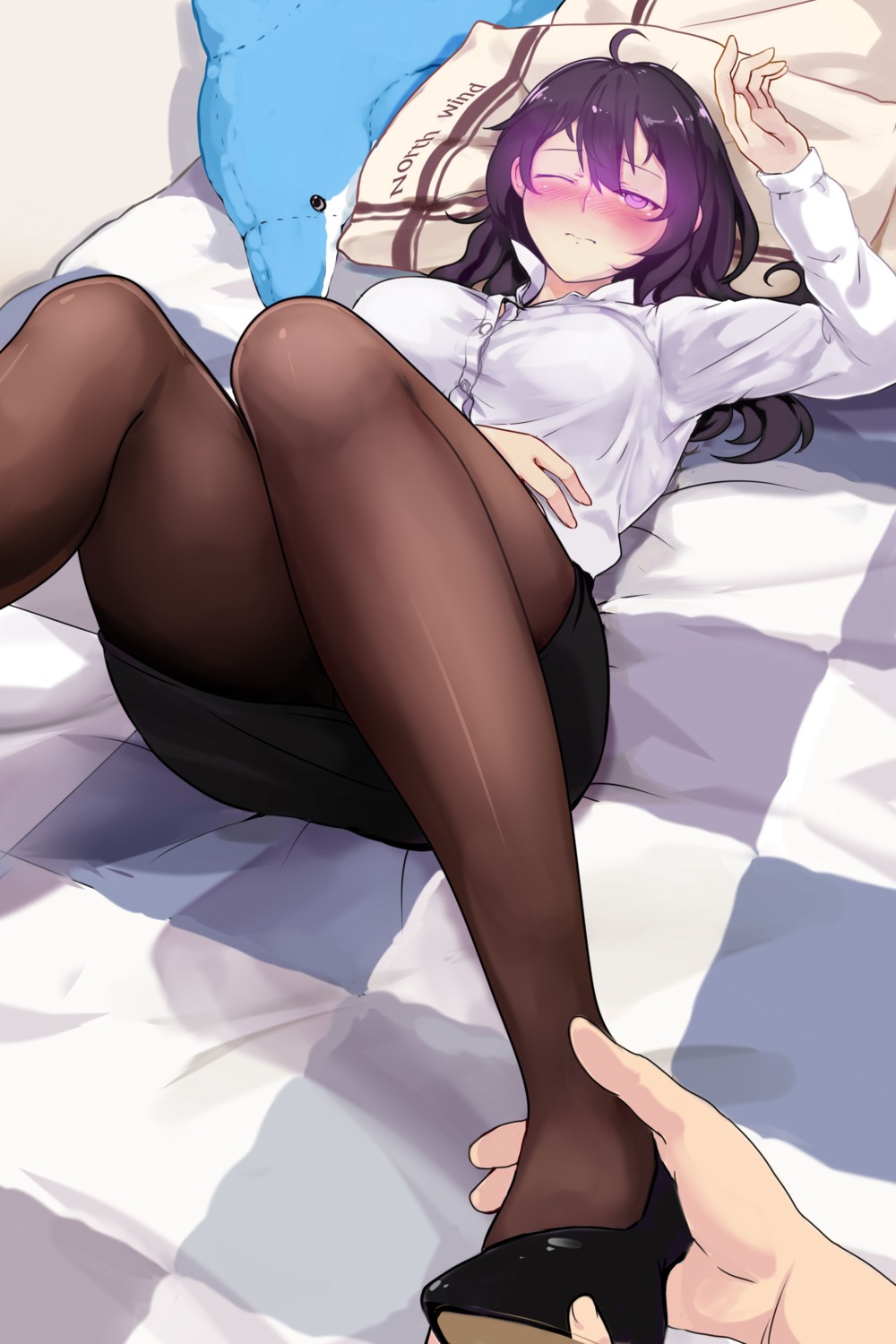 beifeng_han, dress_shirt, miyaura_sanshio, pantyhose