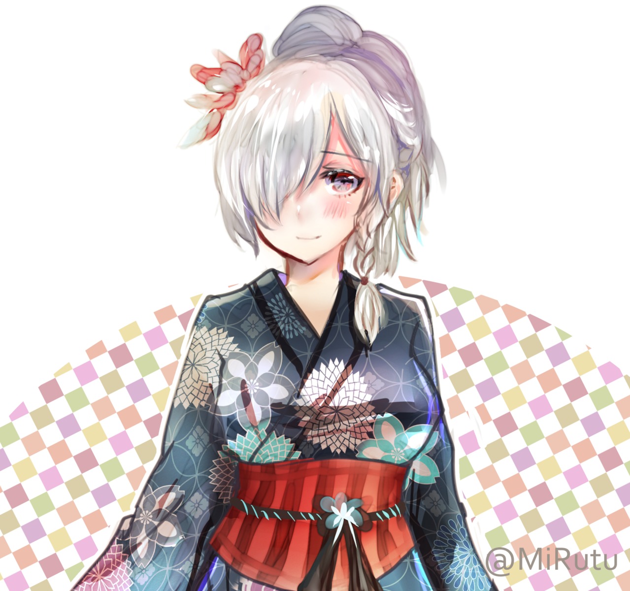 g36c_(girls_frontline), girls_frontline, japanese_clothes, mirutu