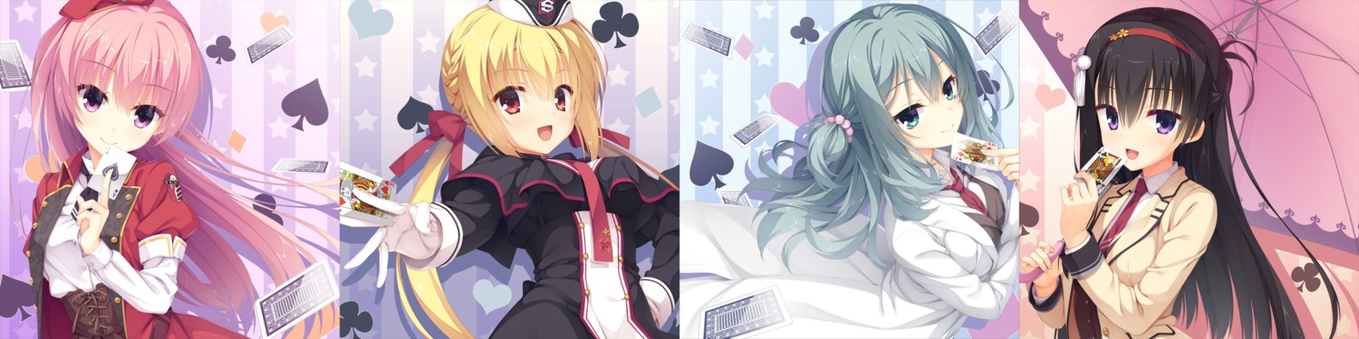 arihara_nanami, jpeg_artifacts, kobuichi, mitsukasa_ayase, muririn, nijouin_hazuki, riddle_joker, seifuku