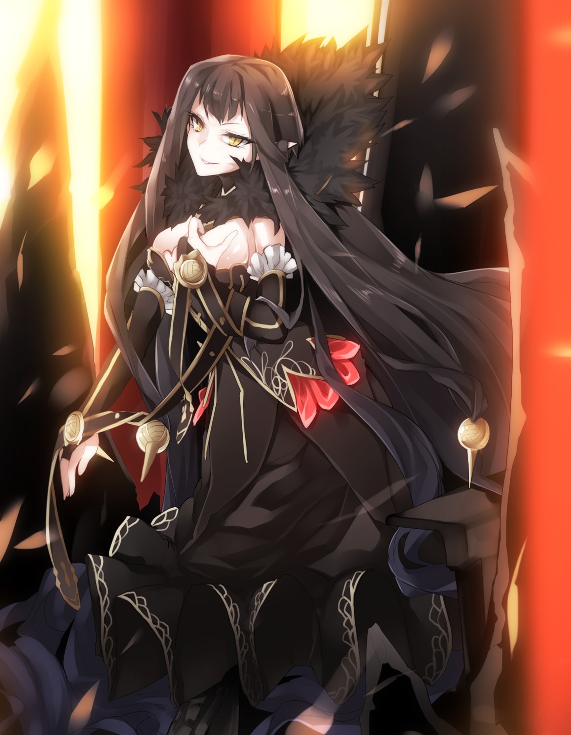 cleavage, dress, fate/apocrypha, fate/stay_night, kazetto, pointy_ears, semiramis_(fate)