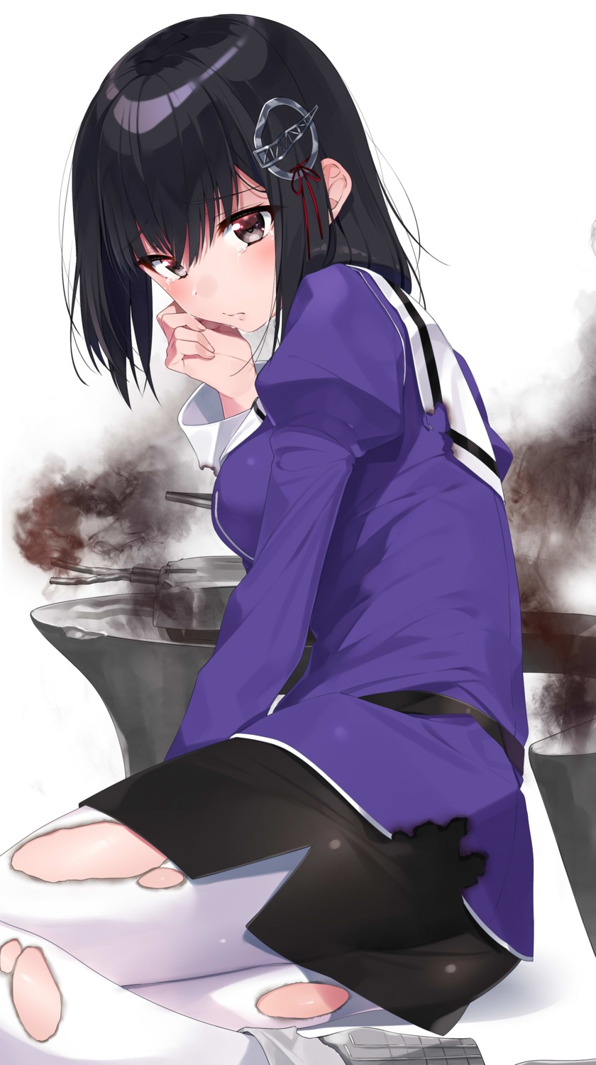haguro_(kancolle), kantai_collection, nezumi_doshi, pantyhose, torn_clothes, uniform