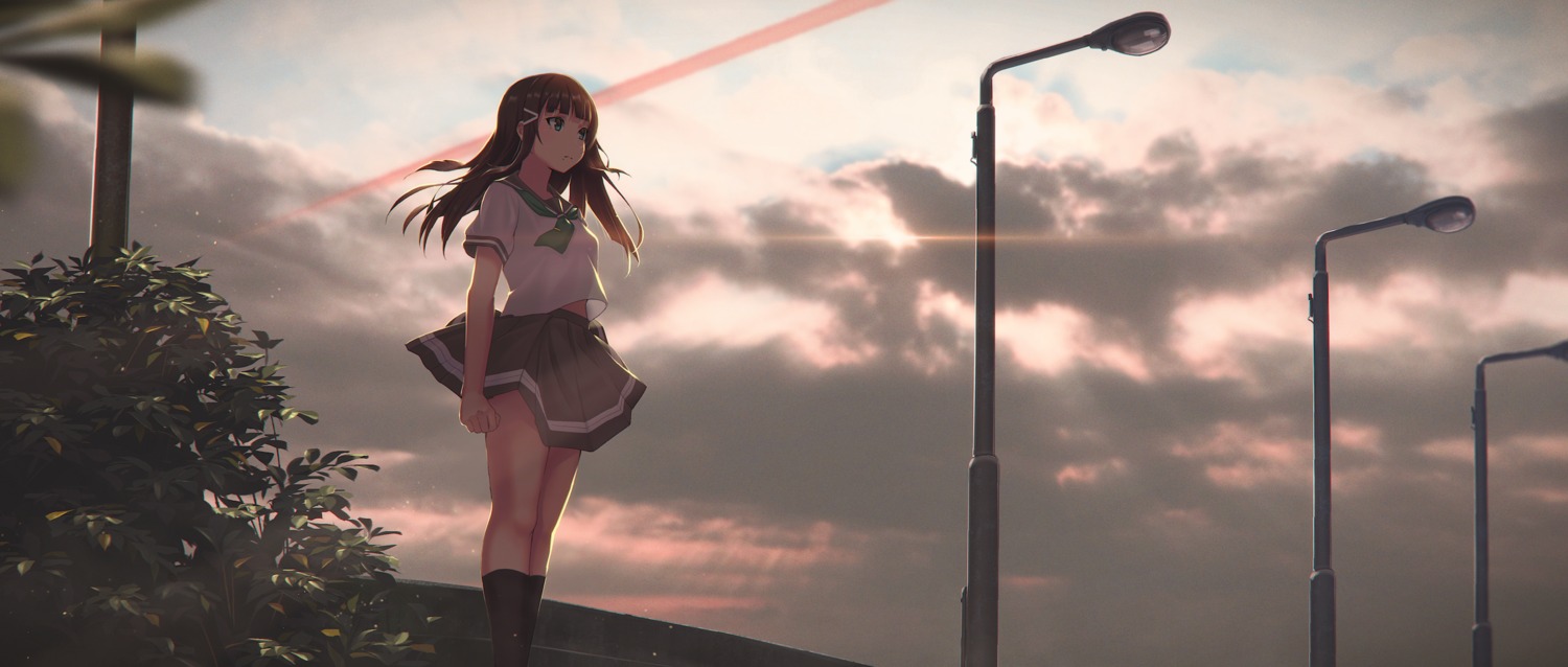 kurosawa_dia, landscape, love_live!_(series), love_live!_sunshine!!, meda, seifuku