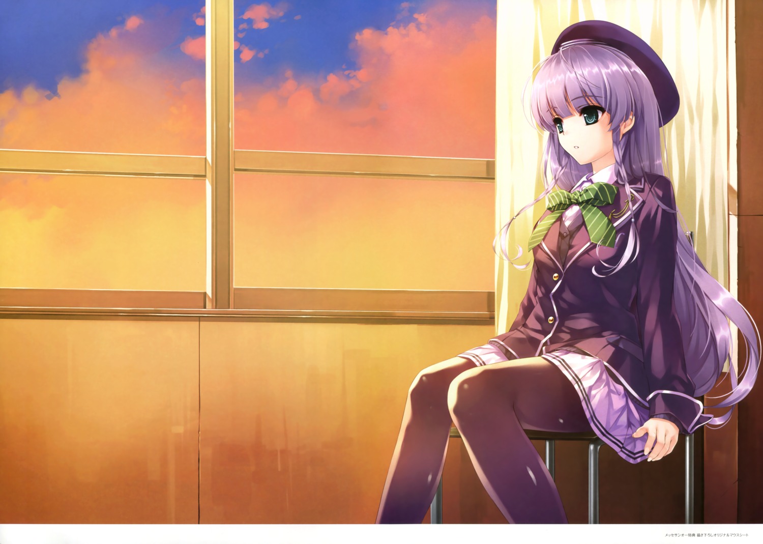 furukawa_yui, kuroya_shinobu, landscape, pantyhose, seifuku, trumple, ushinawareta_mirai_wo_motomete