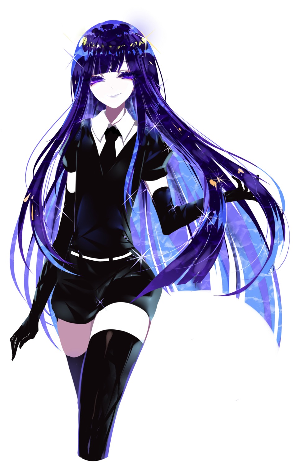 houseki_no_kuni, lapis_lazuli_(houseki_no_kuni), sheya, thighhighs