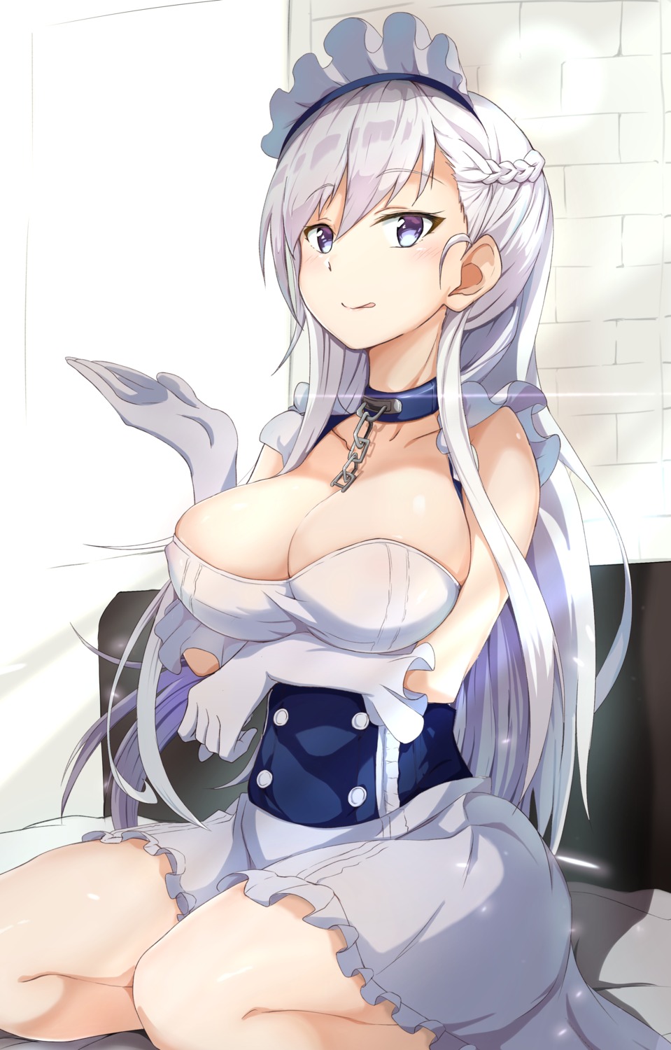 azur_lane, belfast_(azur_lane), breast_hold, cleavage, j.roswel, maid