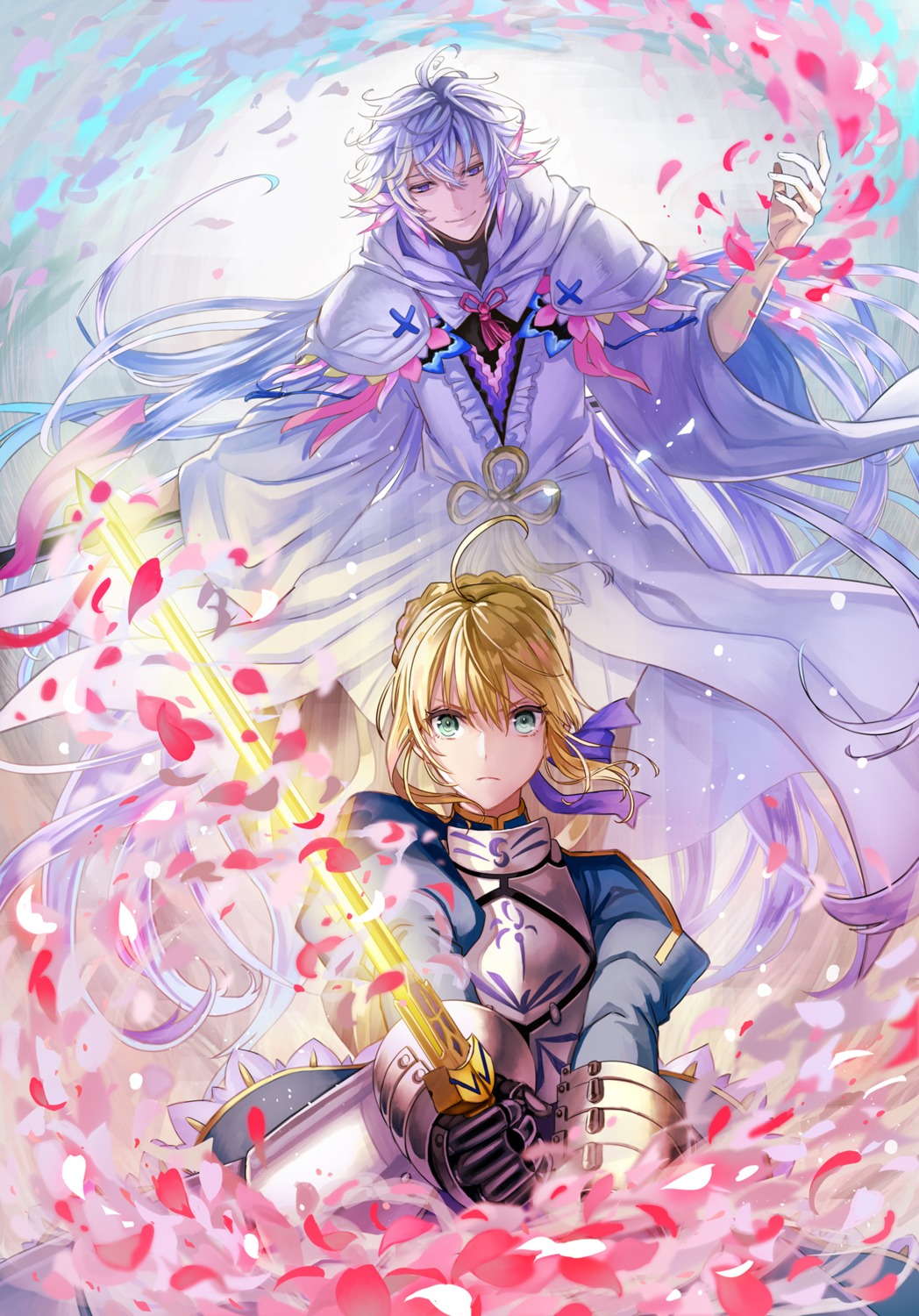 armor, artoria_pendragon_(fate), fate/stay_night, kirinosuke, merlin_(fate/stay_night), sword