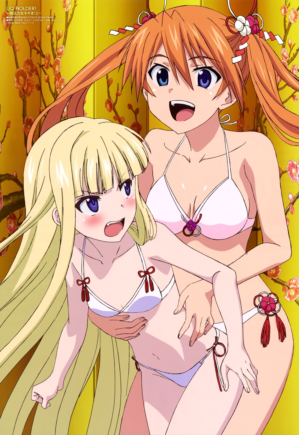 bikini, cleavage, evangeline_athanasia_katherine_mcdowell, kagurazaka_asuna, mahou_sensei_negima, swimsuits, uq_holder!, yamaguchi_anna