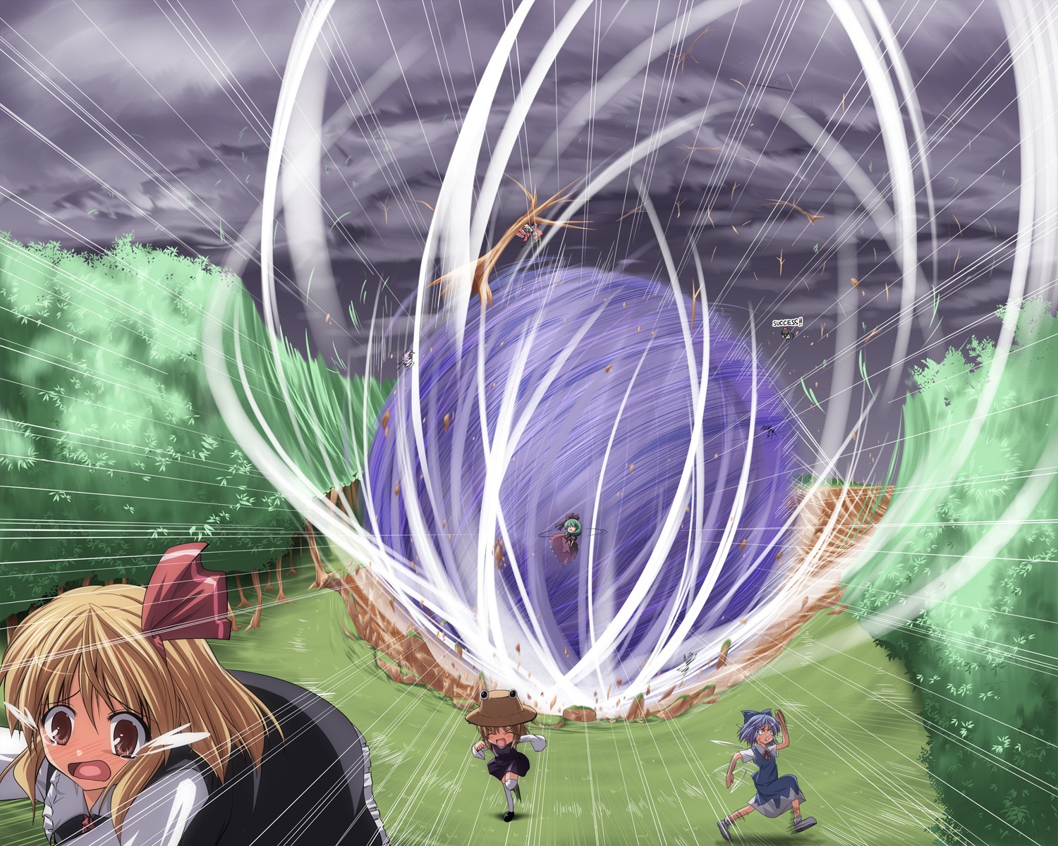 cirno, hakurei_reimu, kagiyama_hina, moriya_suwako, reisen_udongein_inaba, rumia, shameimaru_aya, subaru_noji, touhou