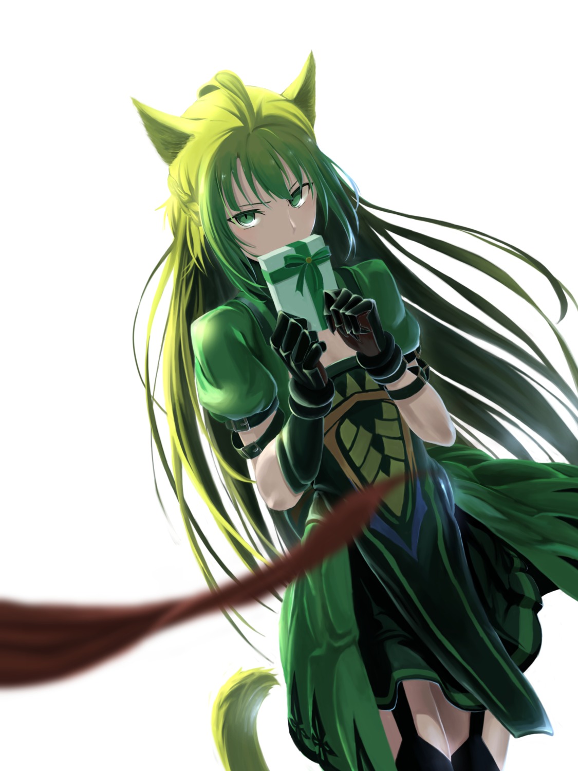 animal_ears, atalanta_(fate), cleavage, dress, fate/apocrypha, fate/stay_night, mukade_(siieregannsu), stockings