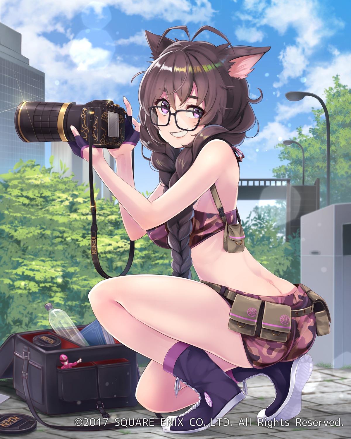 animal_ears, ass, bikini, mappaninatta, megane, swimsuits, venus_rumble