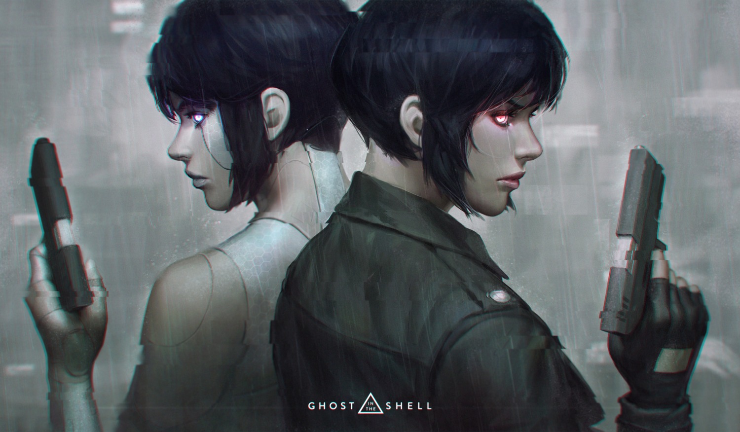 ghost_in_the_shell, gun, guweiz, kusanagi_motoko