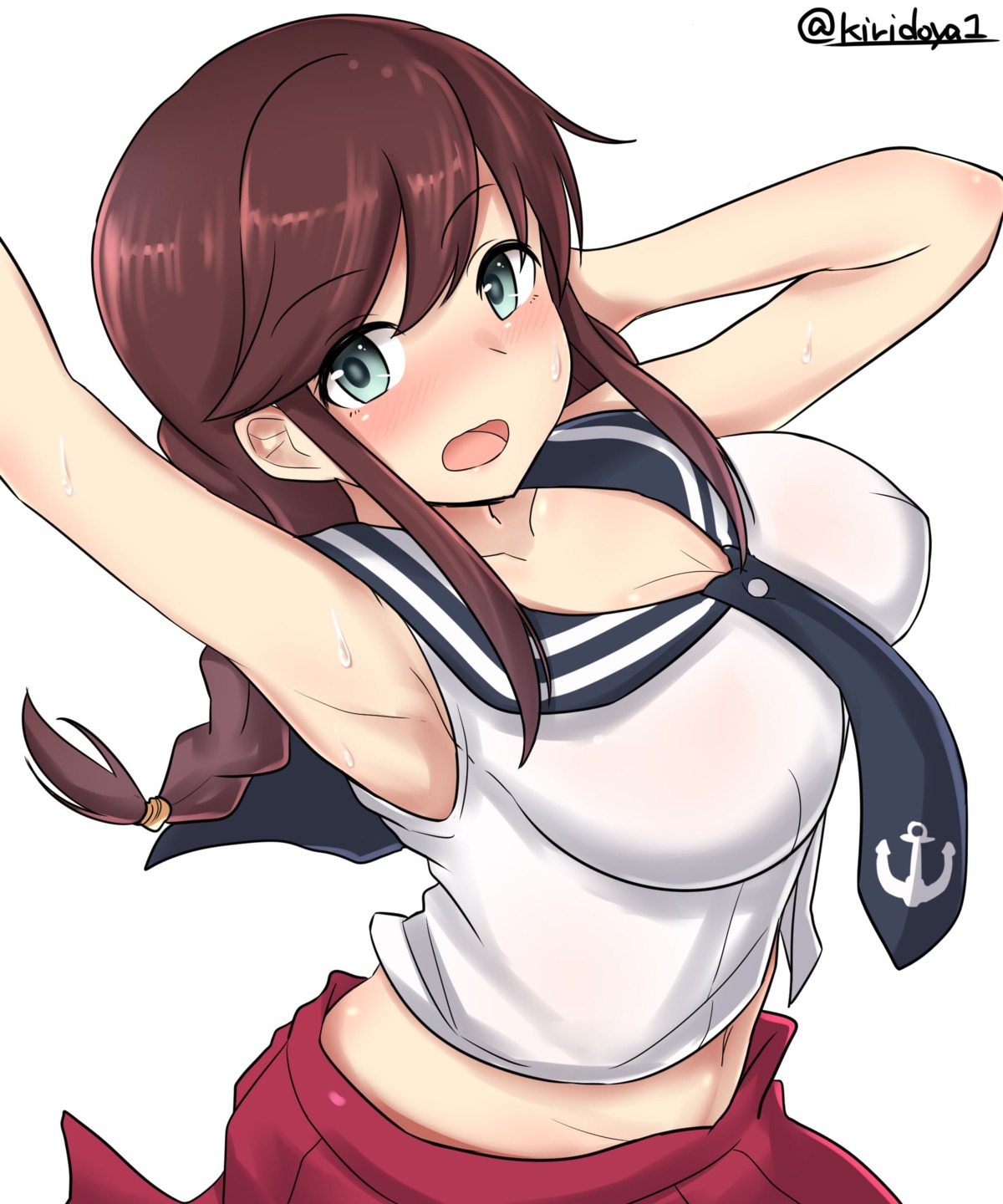 cleavage, kantai_collection, kiritto, noshiro_(kancolle), seifuku