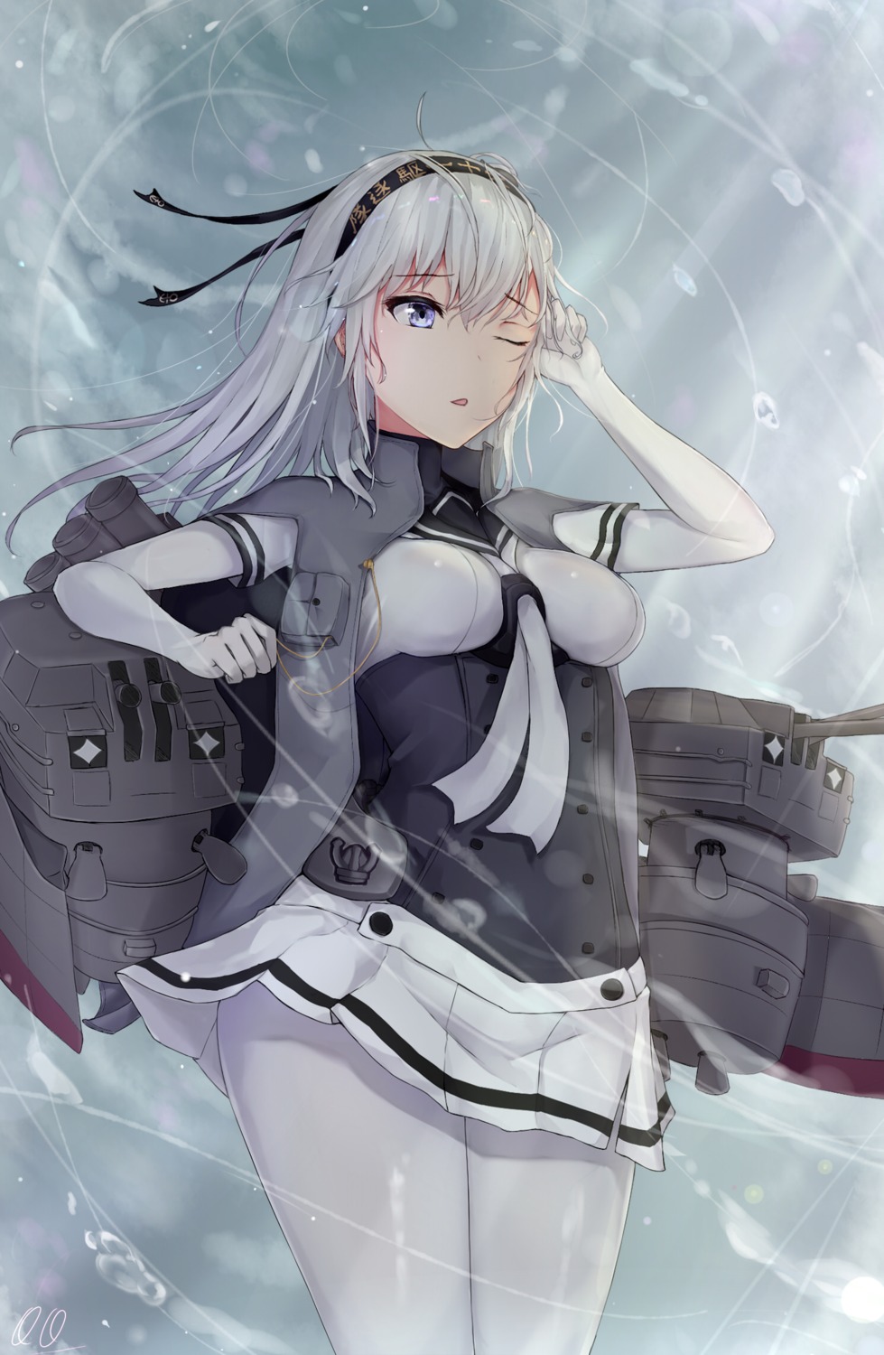 chou-10cm-hou-chan, kantai_collection, pantyhose, seifuku, suzutsuki_(kancolle)
