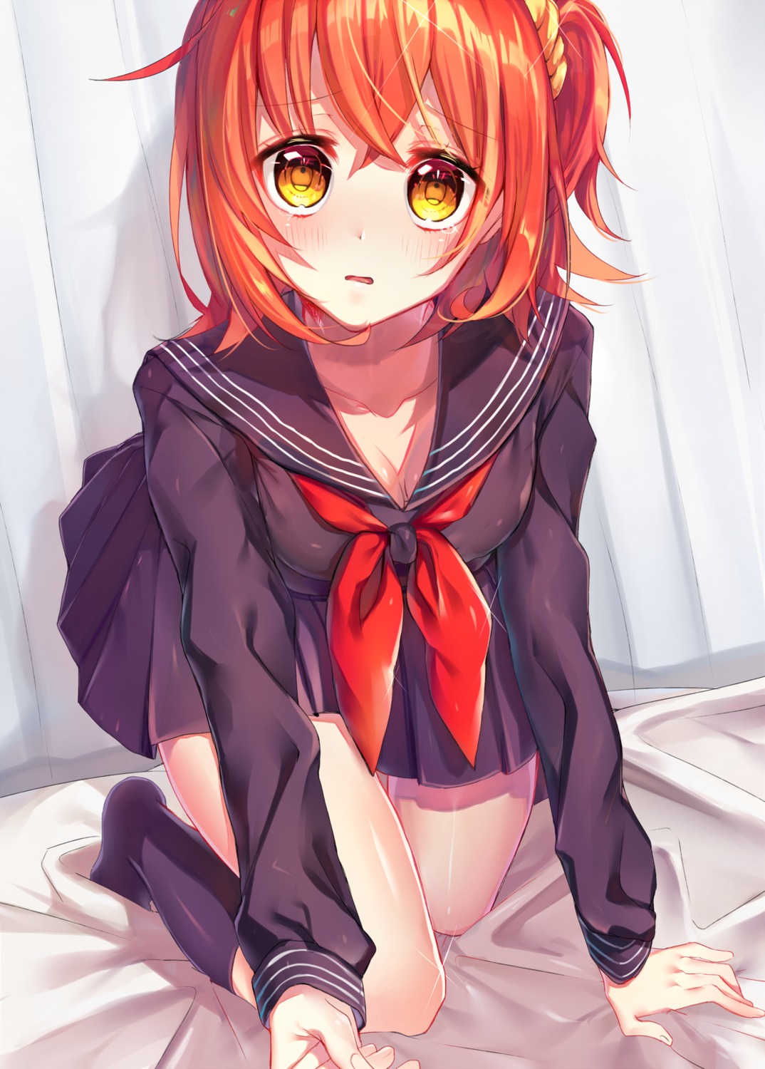 cleavage, fate/grand_order, fujimaru_ritsuka_(female), seifuku, tyanotya