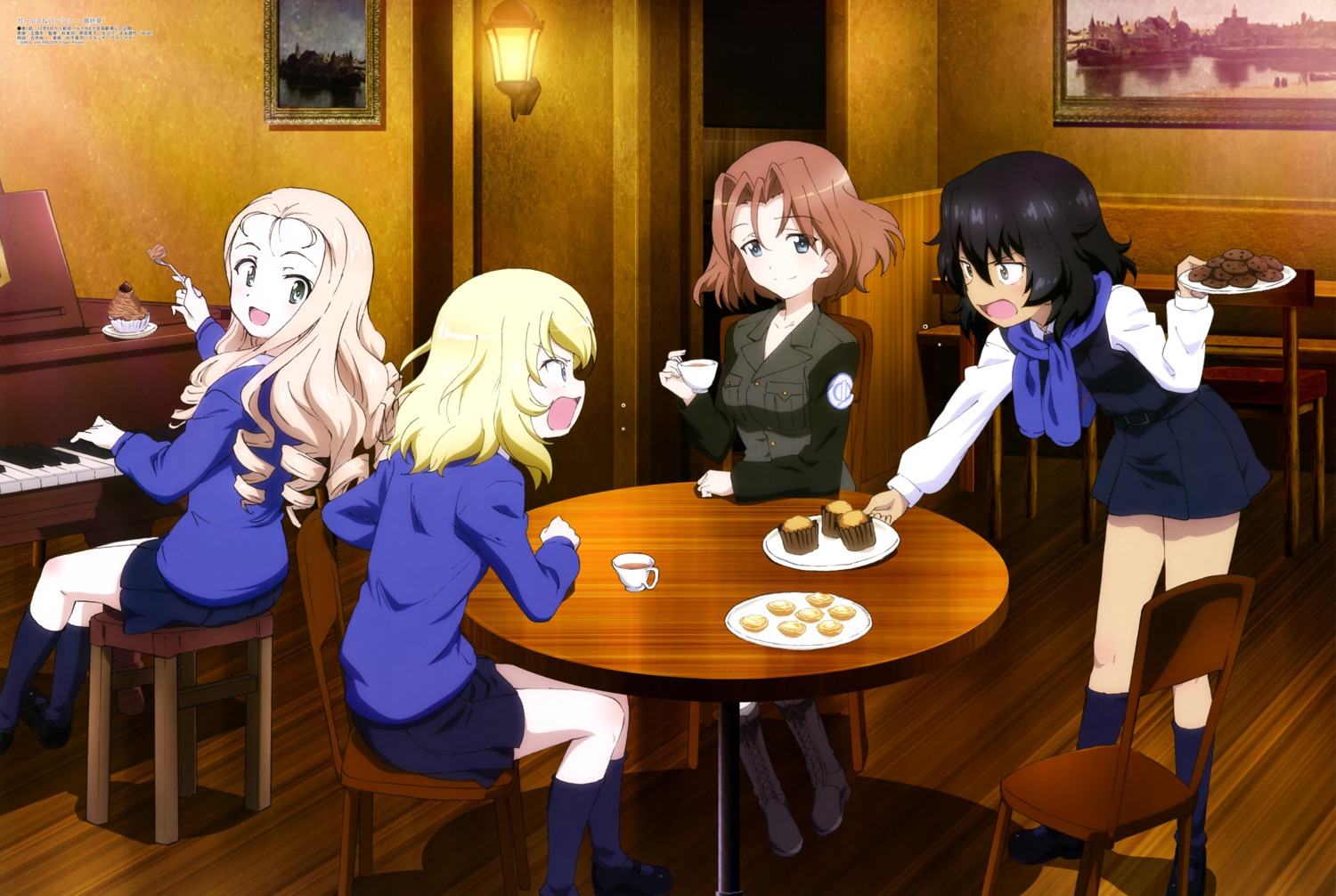 andou_rena, azumi_(girls_und_panzer), girls_und_panzer, marie_(girls_und_panzer), oshida_ruka, seifuku, sweater, uniform, wang_guonian