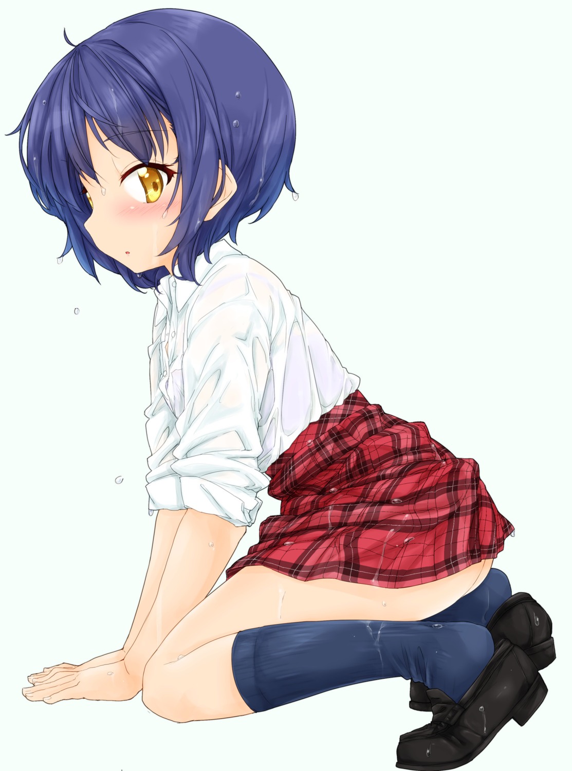 itou_ayachi, seifuku, wet_clothes