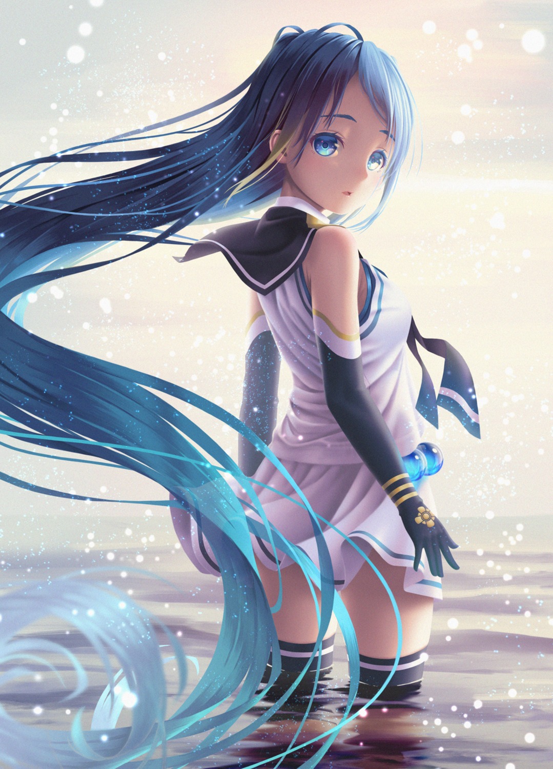 hane_yoshiyumi, kantai_collection, samidare_(kancolle), seifuku, thighhighs, wet