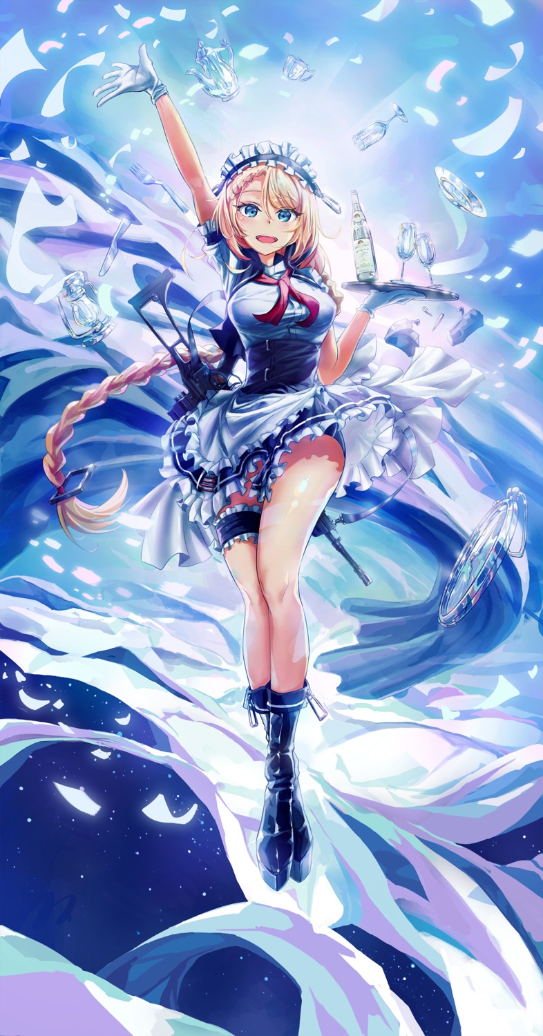 g36_(girls_frontline), garter, girls_frontline, gun, maid, vvy