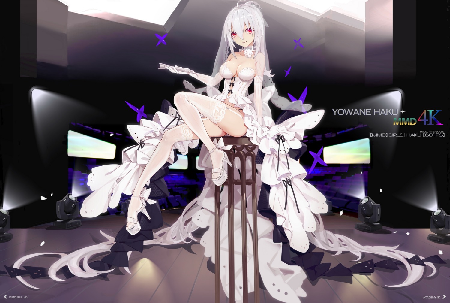 cleavage, dress, heels, kiwamu, pantsu, stockings, thighhighs, vocaloid