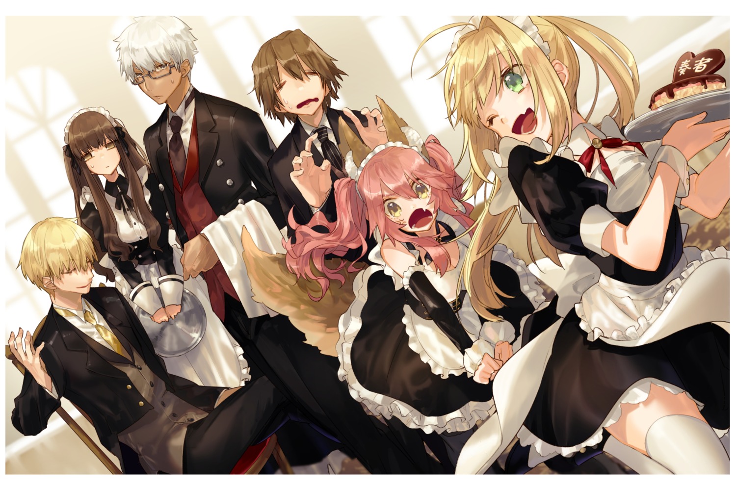 animal_ears, archer, business_suit, fate/extra, fate/extra_ccc, fate/stay_night, gilgamesh_(fate), hino_hinako