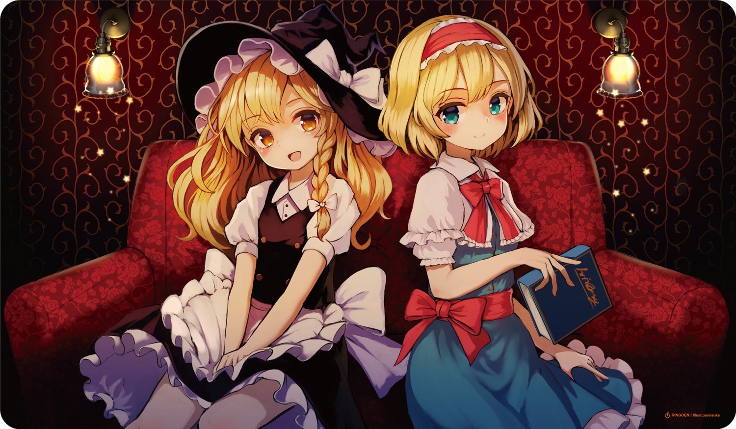 alice_margatroid, dress, kirisame_marisa, pyonsuke_(pyon2_mfg), touhou, witch