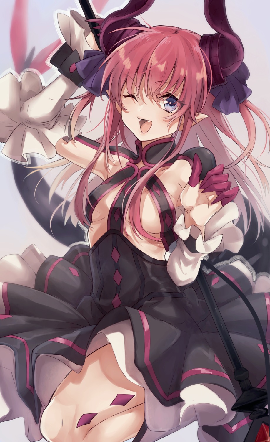 bun_(lv1_bun), dress, elizabeth_bathory, fate/extra, fate/extra_ccc, fate/grand_order, fate/stay_night, horns, no_bra, pointy_ears, tail