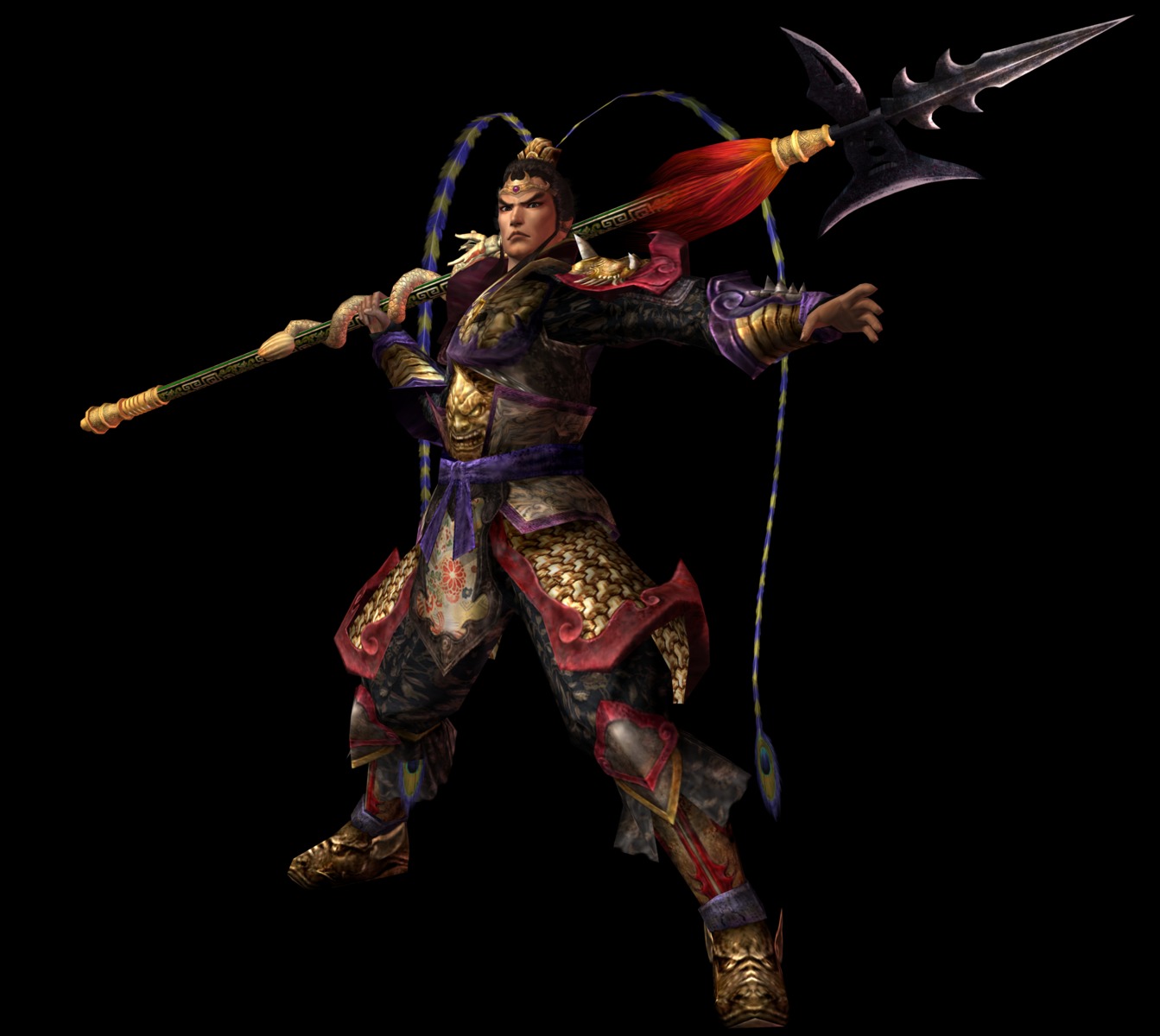 armor, cg, dynasty_warriors, lu_bu, male, weapon