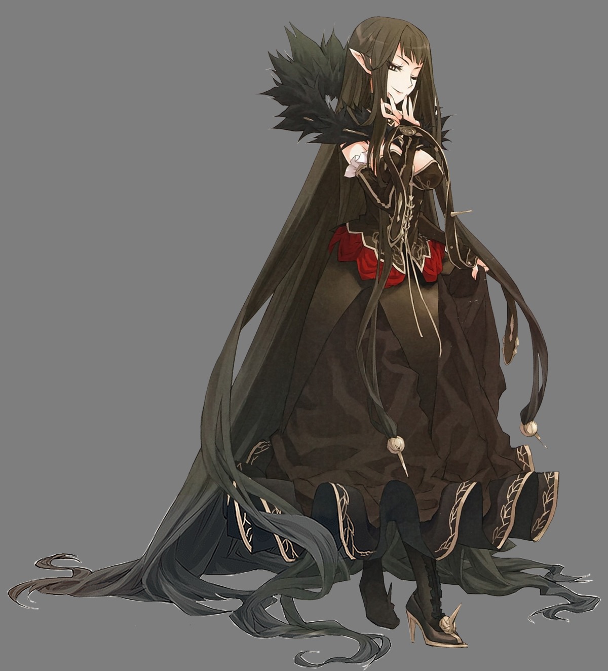 cleavage, dress, fate/apocrypha, fate/stay_night, fixme, heels, konoe_ototsugu, pointy_ears