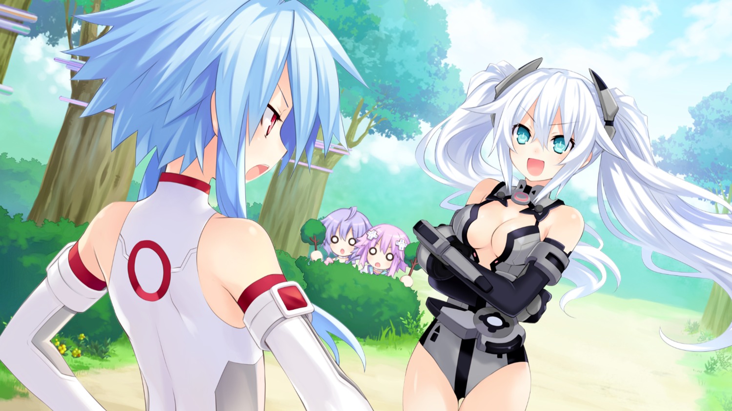 black_heart, choujigen_game_neptune, cleavage, game_cg, kami_jigen_game_neptune_re;birth3, leotard, neptune, no_bra