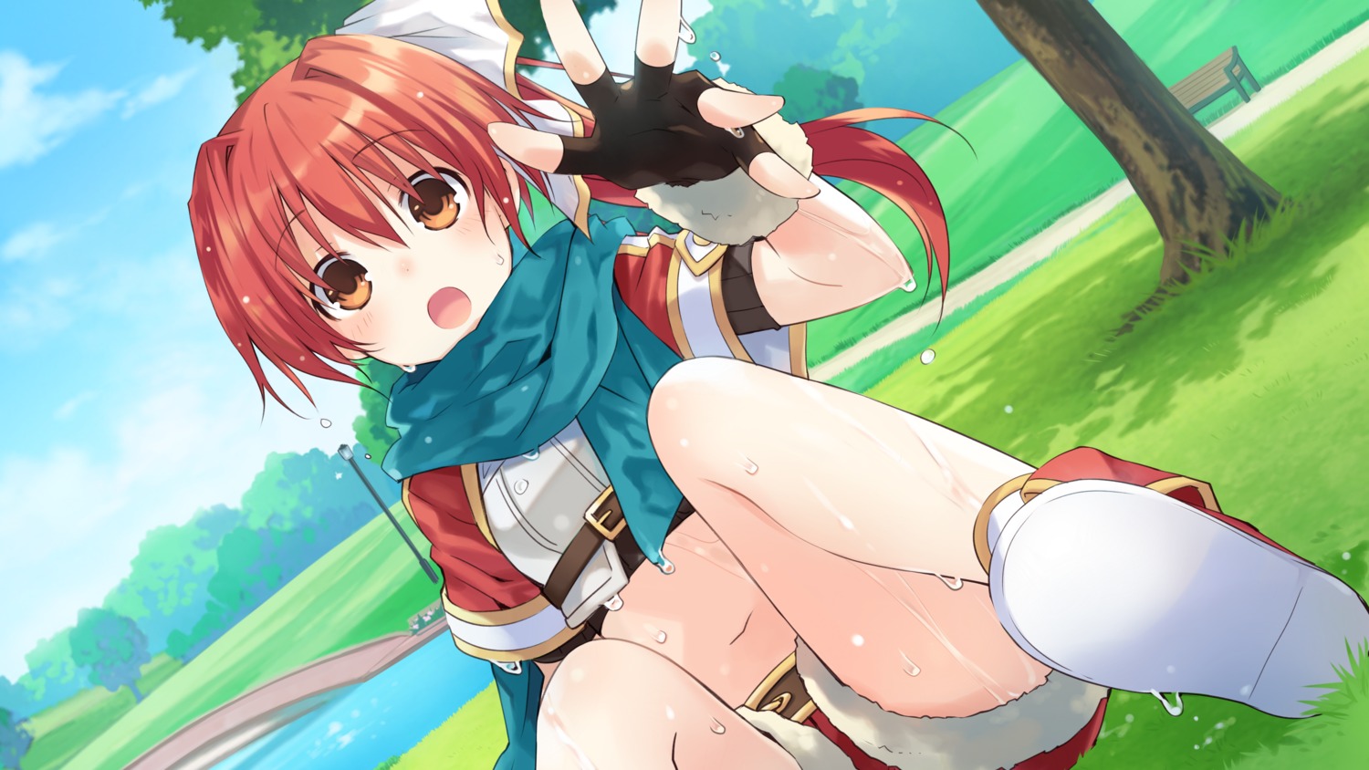 armor, choujigen_game_neptune, falcom_(choujigen_game_neptune), game_cg, kami_jigen_game_neptune_re;birth3, tsunako, wet