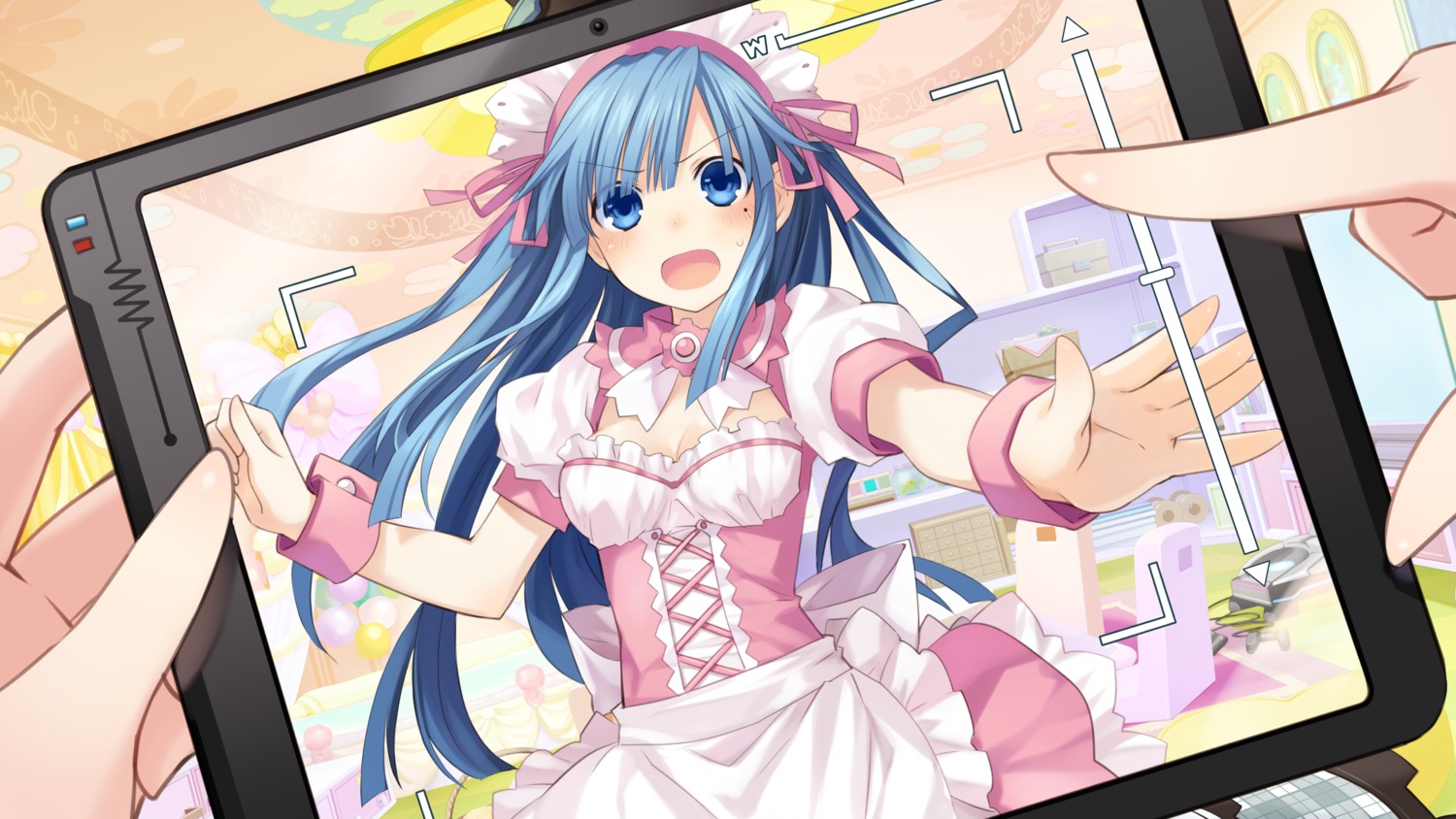 choujigen_game_neptune, cleavage, game_cg, kami_jigen_game_neptune_re;birth3, mages_(choujigen_game_neptune), maid, tsunako