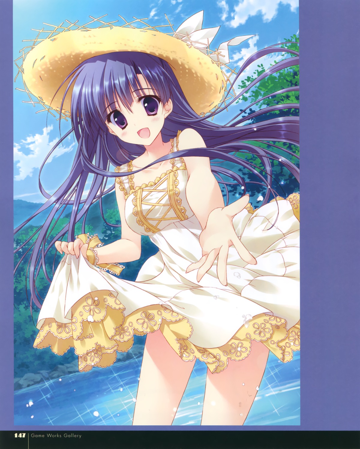 dress, feng, hoshizora_e_kakaru_hashi, koumoto_madoka, ryohka, skirt_lift, summer_dress