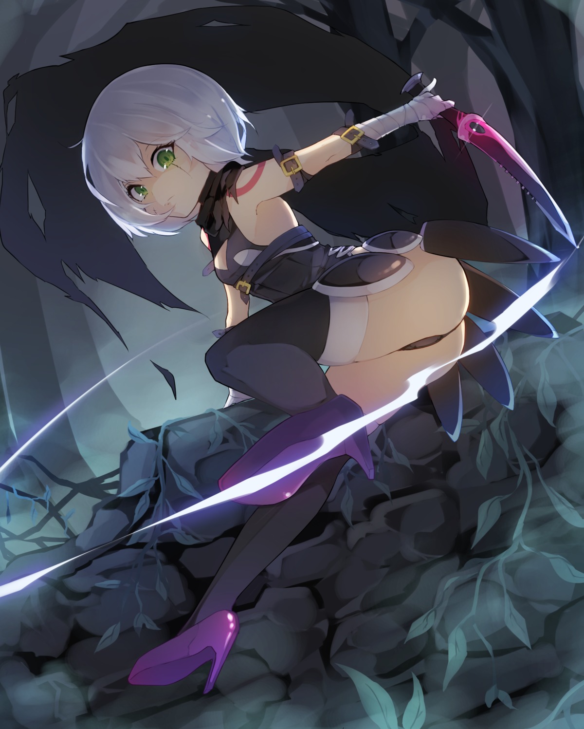 ass, bandages, chiroru_(cheese-roll), fate/apocrypha, fate/stay_night, heels, jack_the_ripper, pantsu