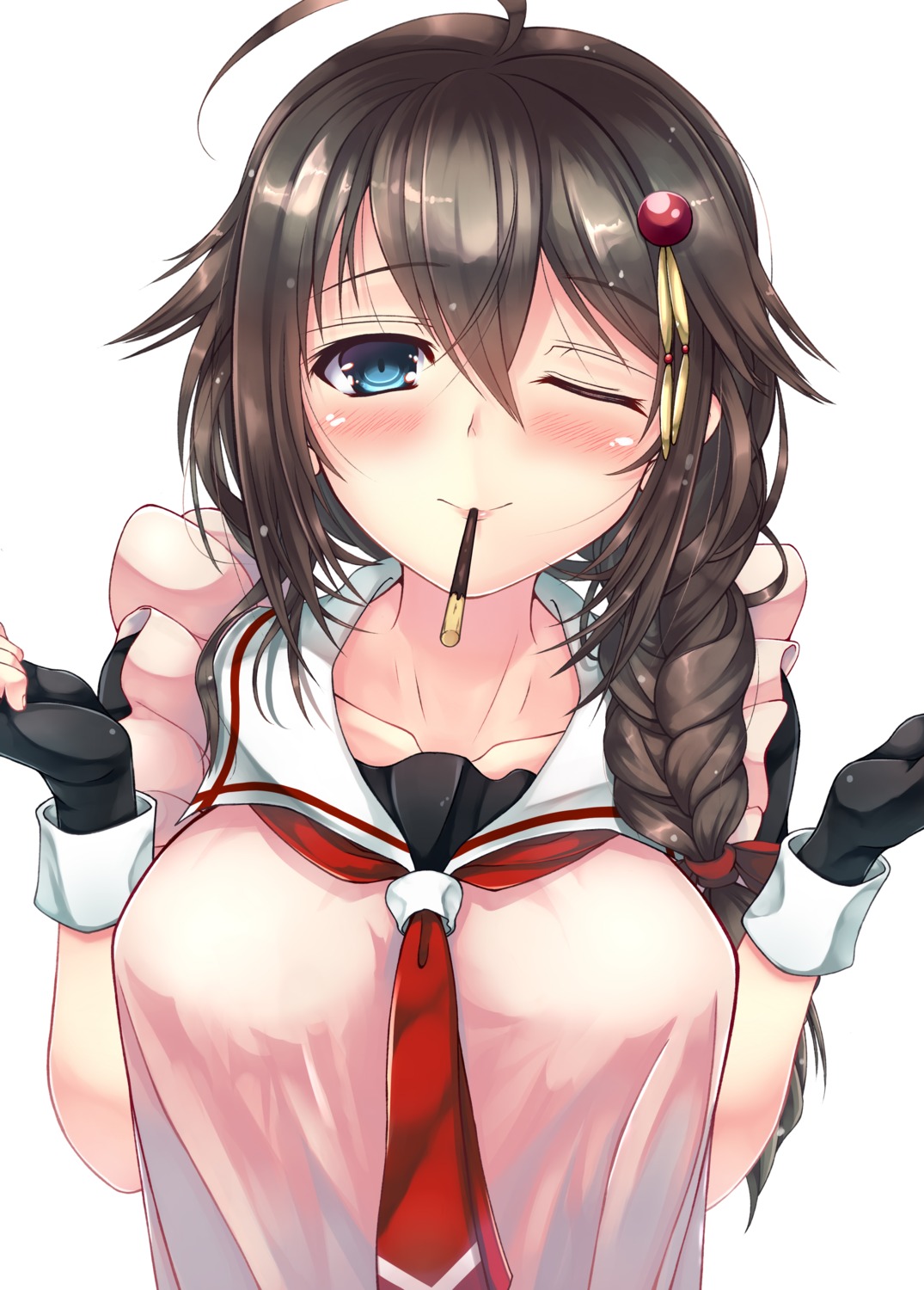 kantai_collection, seifuku, shigure_(kancolle), tenchou_no_matsumoto