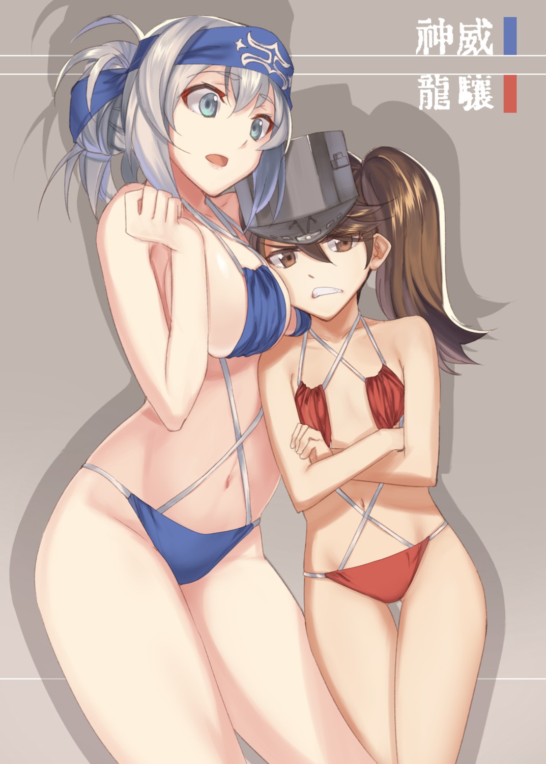 bikini, kabotya, kamoi_(kancolle), kantai_collection, ryuujou_(kancolle), swimsuits