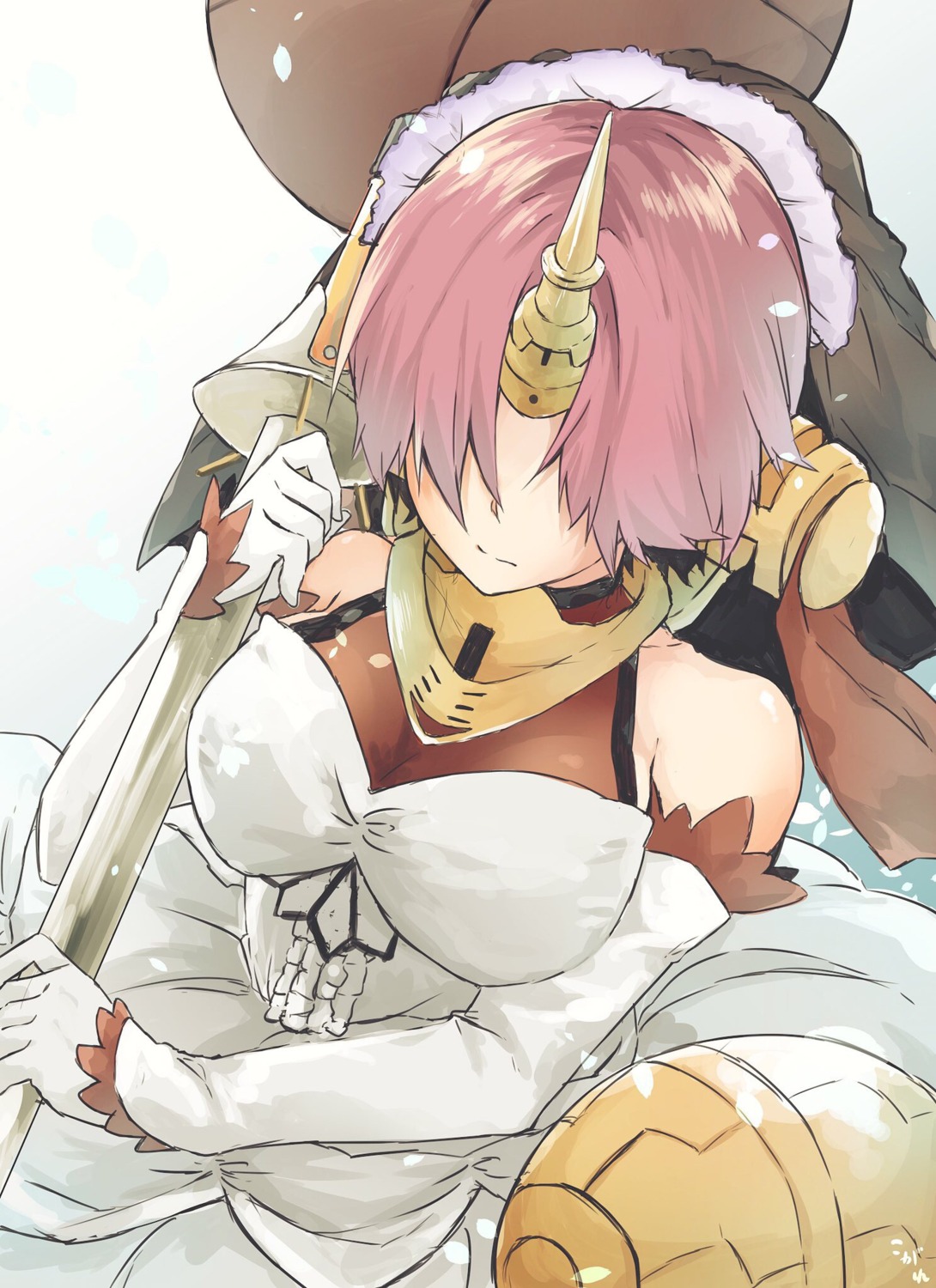 dress, fate/apocrypha, fate/grand_order, fate/stay_night, frankenstein's_monster_(fate), horns, kogeta_kaori, weapon