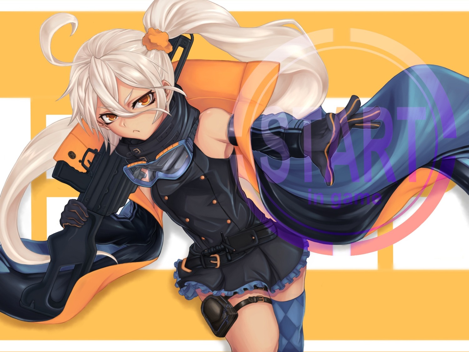 coma, girls_frontline, gun, pkp_(girls_frontline), thighhighs