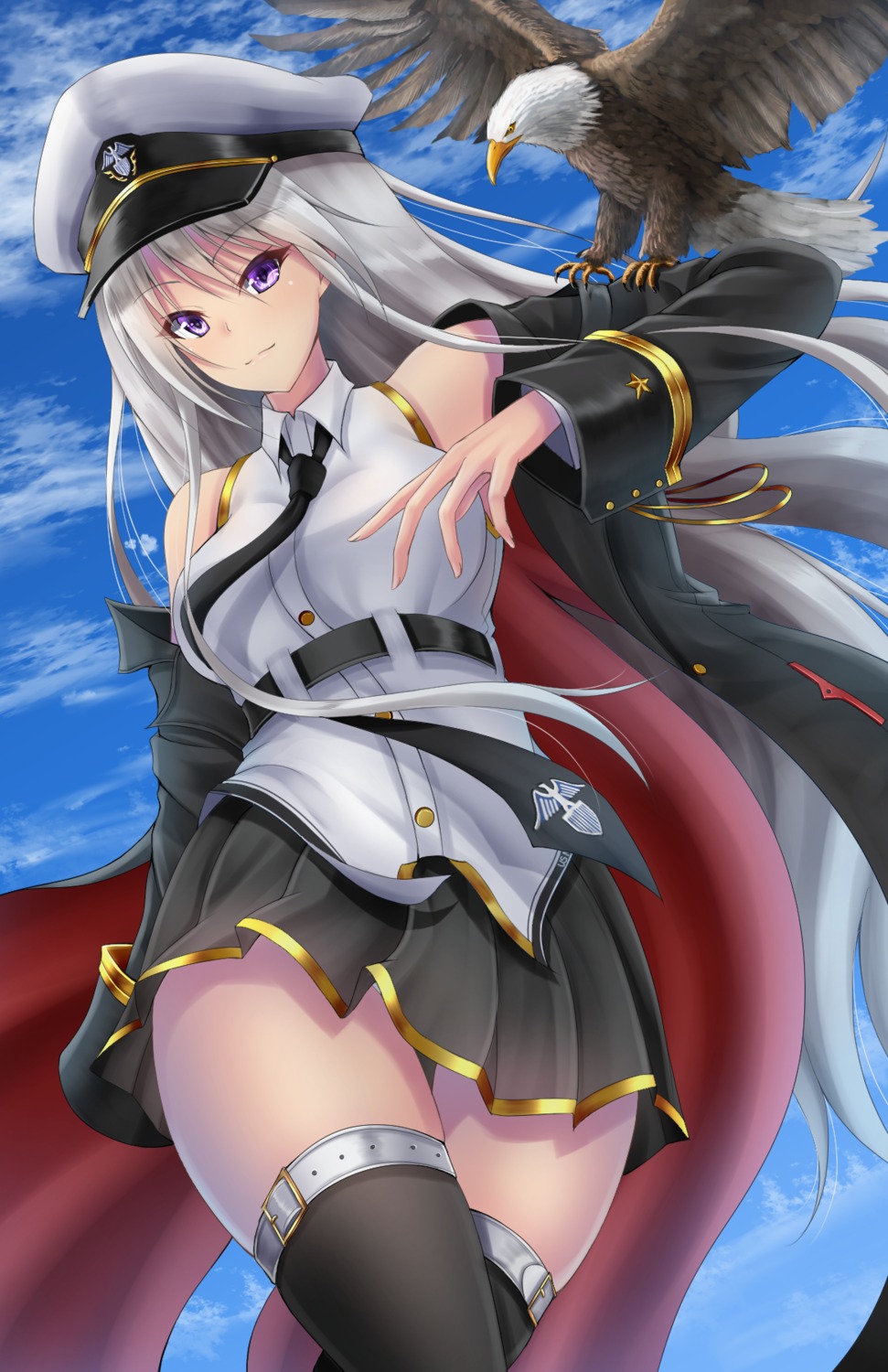 azur_lane, denpa_(denpae29), enterprise_(azur_lane), thighhighs, uniform