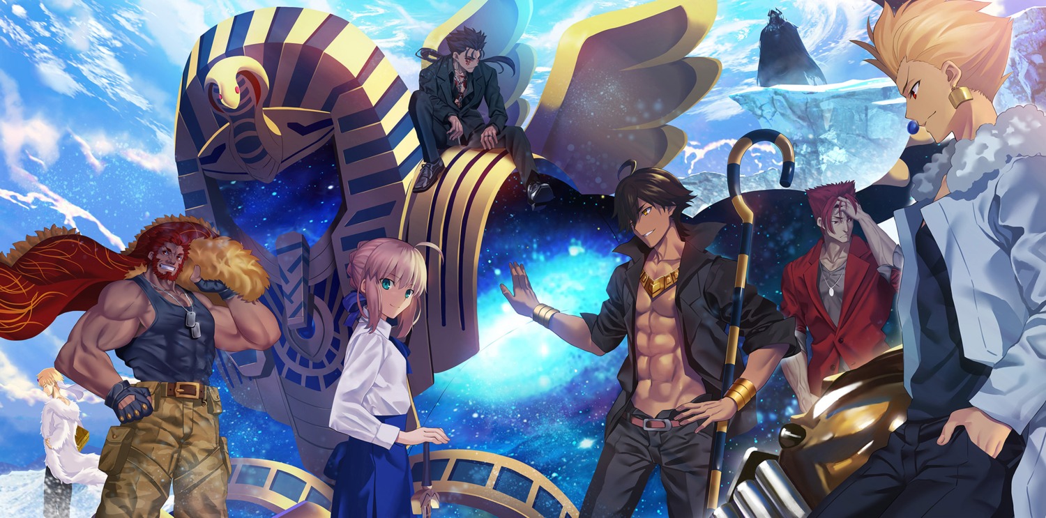 aora, artoria_pendragon_(fate), cu_chulainn_alter_(fate), fate/grand_order, fate/prototype:_fragments_of_blue_and_silver, fate/stay_night, gilgamesh_(fate), iskandar_(fate)