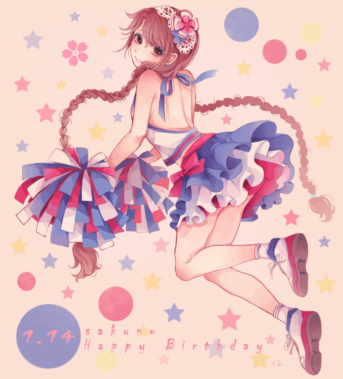 +1_(yakusoku0722), cheerleader, ryuuzaki_sakuno, tennis_no_ouji-sama